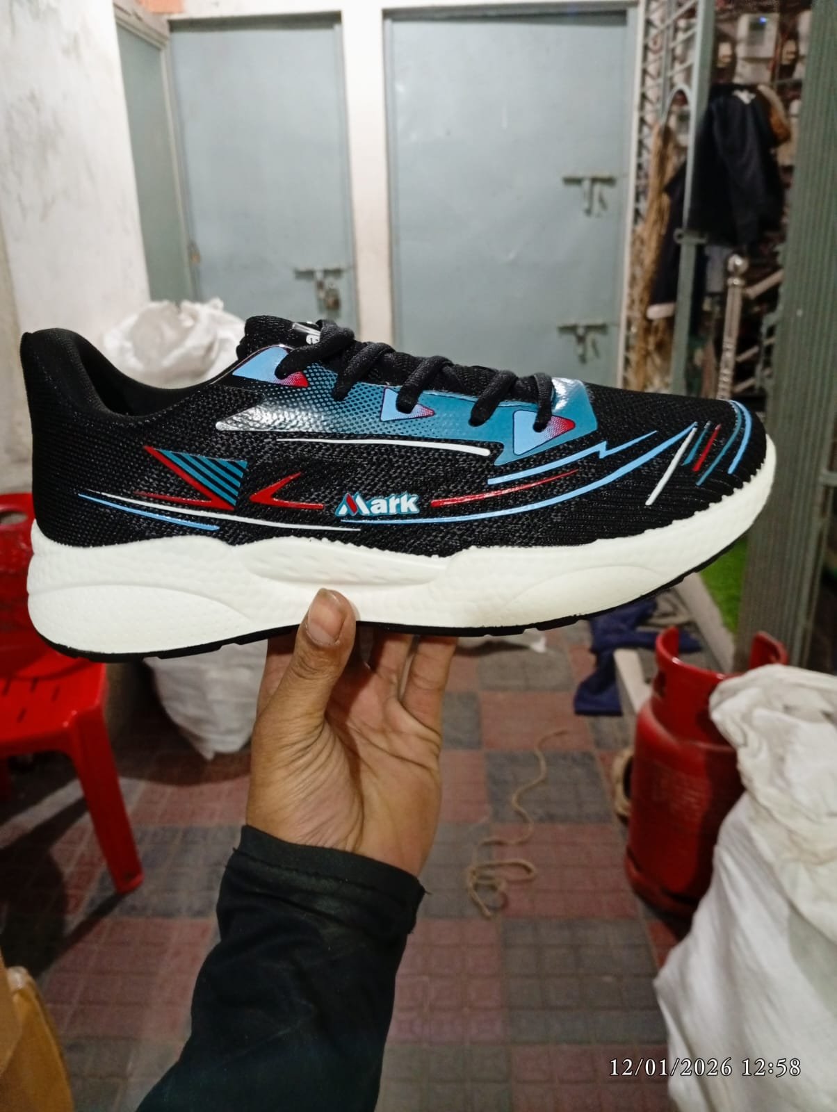Black & Blue Sporty Running Sneakers